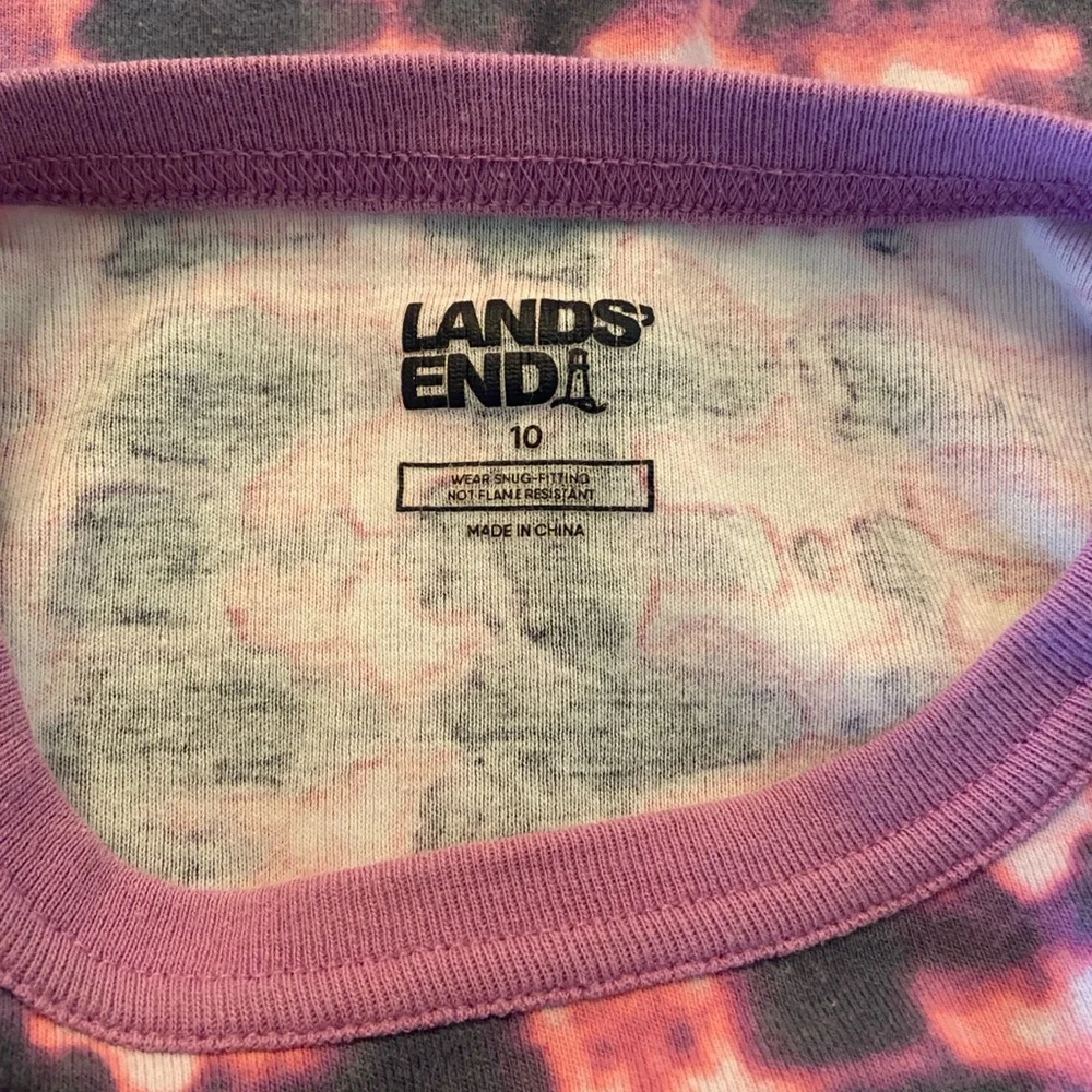 Lands' End Pink & Purple Tie-Dye Long‎ Sleeve Tee